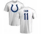 Indianapolis Colts #11 Deon Cain White Name & Number Logo T-Shirt