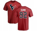 Houston Texans #92 Brandon Dunn Red Name & Number Logo T-Shirt