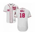 Washington Nationals #18 Jake Noll White Home Flex Base Authentic Collection Baseball Player Jersey
