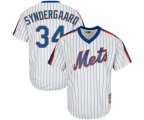 New York Mets #34 Noah Syndergaard Replica White Cooperstown Baseball Jersey