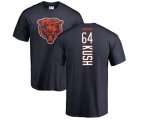 Chicago Bears #64 Eric Kush Navy Blue Backer T-Shirt