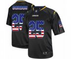 Los Angeles Chargers #25 Melvin Gordon Elite Black USA Flag Fashion Football Jersey