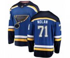 St. Louis Blues #71 Jordan Nolan Fanatics Branded Royal Blue Home Breakaway NHL Jersey
