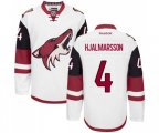 Arizona Coyotes #4 Niklas Hjalmarsson Authentic White Away Hockey Jersey