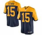 Green Bay Packers #15 Bart Starr Limited Navy Blue Alternate Football Jersey