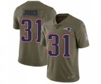 New England Patriots #31 Jonathan Jones Limited Olive 2017 Salute to Service Football Jersey