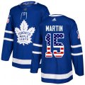 Toronto Maple Leafs #15 Matt Martin Authentic Royal Blue USA Flag Fashion NHL Jersey