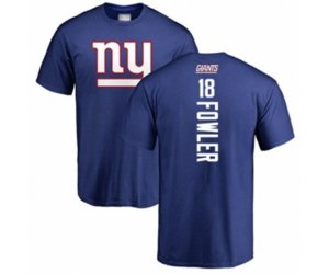 New York Giants #18 Bennie Fowler Royal Blue Backer T-Shirt