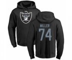 Oakland Raiders #74 Kolton Miller Black Name & Number Logo Pullover Hoodie