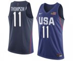 Nike Team USA #11 Klay Thompson Authentic Navy Blue 2016 Olympic Basketball Jersey