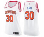 Women's New York Knicks #30 Bernard King Swingman White Pink Fashion Basketball Jersey