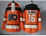 Philadelphia Flyers #16 Bobby Clarke Orange Sawyer Hooded Sweatshirt Stitched NHL Jersey