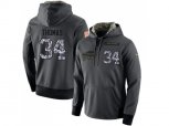 Buffalo Bills #34 Thurman Thomas Stitched Black Anthracite Salute to Service Player Performance Hoodie
