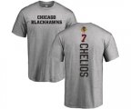 Chicago Blackhawks #7 Chris Chelios Ash Backer T-Shirt