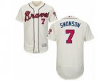 Atlanta Braves #7 Dansby Swanson Cream Flexbase Authentic Collection MLB Jersey