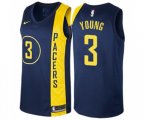 Indiana Pacers #3 Joe Young Authentic Navy Blue NBA Jersey - City Edition