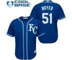 Kansas City Royals #51 Blaine Boyer Replica Blue Alternate 2 Cool Base Baseball Jersey
