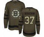Adidas Boston Bruins #37 Patrice Bergeron Authentic Green Salute to Service NHL Jersey