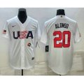 USA Baseball #20 Pete Alonso 2023 White World Baseball Classic Stitched Jersey