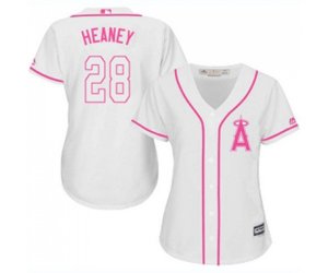 Women\'s Los Angeles Angels of Anaheim #28 Andrew Heaney Replica White Fashion Cool Base Baseball Jersey