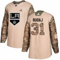Los Angeles Kings #31 Peter Budaj Authentic Camo Veterans Day Practice NHL Jersey