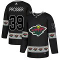 Minnesota Wild #39 Nate Prosser Authentic Black Team Logo Fashion NHL Jersey
