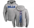 Buffalo Bills #34 Thurman Thomas Ash Backer Pullover Hoodie