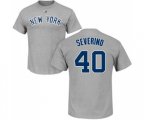 MLB Nike New York Yankees #40 Luis Severino Gray Name & Number T-Shirt