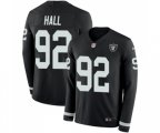 Oakland Raiders #92 P.J. Hall Limited Black Therma Long Sleeve Football Jersey