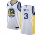 Golden State Warriors #3 David West Authentic White Home Basketball Jersey - Association Edition