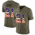 Miami Dolphins #21 Frank Gore Limited Olive USA Flag 2017 Salute to Service NFL Jersey