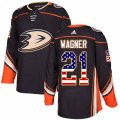 Anaheim Ducks #21 Chris Wagner Authentic Black USA Flag Fashion NHL Jersey