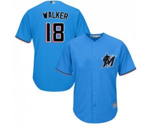 Miami Marlins #18 Neil Walker Replica Blue Alternate 1 Cool Base Baseball Jersey