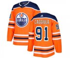 Edmonton Oilers #91 Drake Caggiula Premier Orange Home NHL Jersey