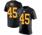 Pittsburgh Steelers #45 Roosevelt Nix Black Rush Pride Name & Number T-Shirt