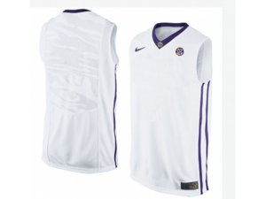 Men\'s LSU Tigers Blank College Basketball Elite Jersey - White