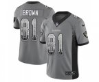 Oakland Raiders #81 Tim Brown Limited Gray Rush Drift Fashion Football Jersey