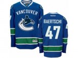Vancouver Canucks #47 Sven Baertschi Authentic Navy Blue Home NHL Jersey