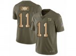 New York Giants #11 Phil Simms Limited Olive Gold 2017 Salute to Service NFL Jersey