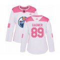 Women Edmonton Oilers #89 Sam Gagner Authentic White Pink Fashion Hockey Jersey