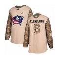 Columbus Blue Jackets #6 Adam Clendening Authentic Camo Veterans Day Practice NHL Jersey