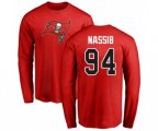 Tampa Bay Buccaneers #94 Carl Nassib Red Name & Number Logo Long Sleeve T-Shirt