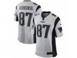 New England Patriots #87 Rob Gronkowski Limited Gray Gridiron II NFL Jersey
