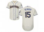 Seattle Mariners #15 Kyle Seager Cream Flexbase Authentic Collection MLB Jersey