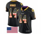 Minnesota Vikings #14 Stefon Diggs Limited Black Rush USA Flag NFL Jersey