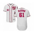 Washington Nationals #61 Kyle McGowin White Home Flex Base Authentic Collection Baseball Player Jersey