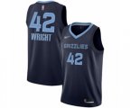 Memphis Grizzlies #42 Lorenzen Wright Authentic Navy Blue Finished Basketball Jersey - Icon Edition