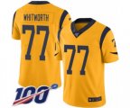 Los Angeles Rams #77 Andrew Whitworth Limited Gold Rush Vapor Untouchable 100th Season Football Jersey