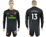 2017-18 Arsenal 13 OSPINA Black Long Sleeve Goalkeeper Soccer Jersey