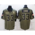 Minnesota Vikings #33 Dalvin Cook Nike Olive 2021 Salute To Service Limited Player Jersey